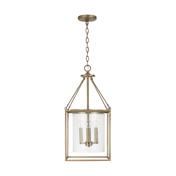 Capital Lighting 532843AD Four Light Pendant, Aged Brass