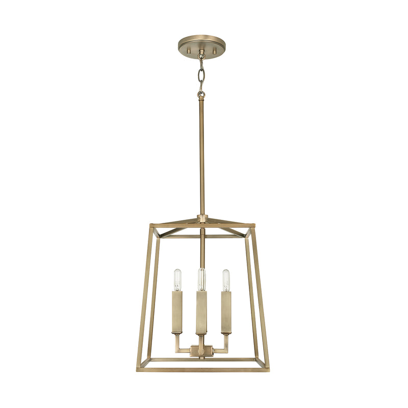 Capital Lighting 537641AD Four Light Foyer, Aged Brass