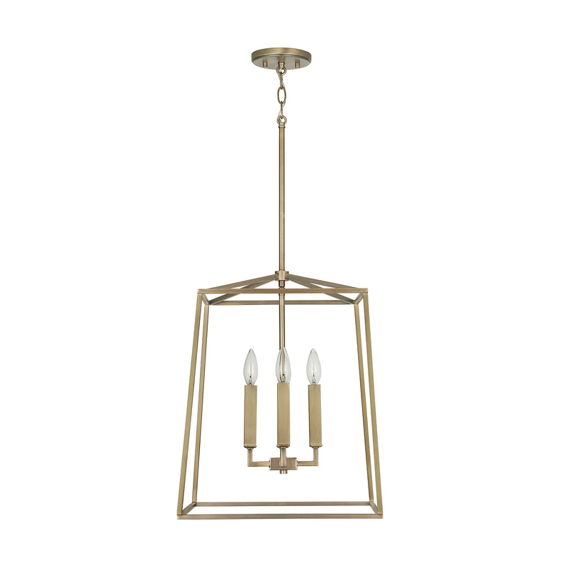 Capital Lighting 537642AD Four Light Foyer, Aged Brass