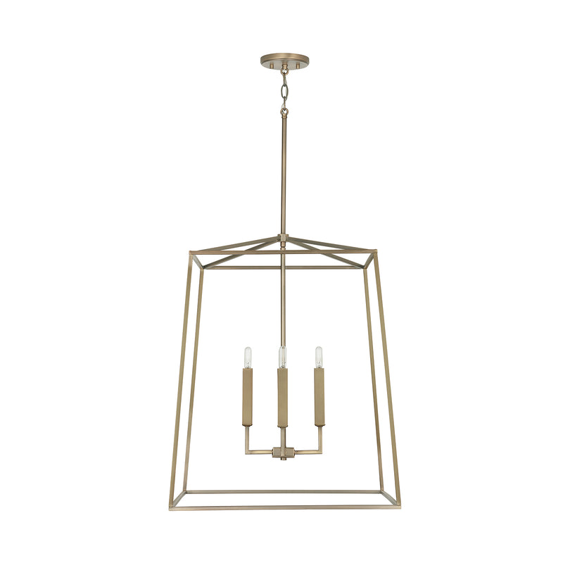 Capital Lighting 537643AD Four Light Foyer, Aged Brass