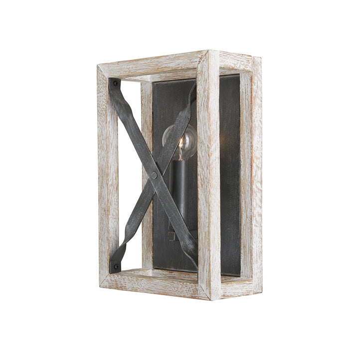 Capital Lighting 640411WN One Light Wall Sconce, Brushed White Wash and Nordic Iron