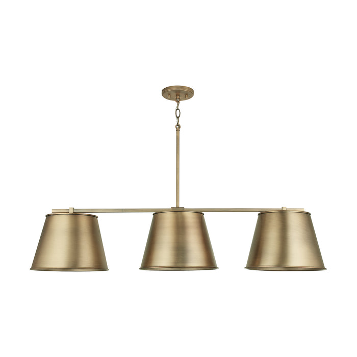 Capital Lighting 837831AD Three Light Island Pendant, Aged Brass