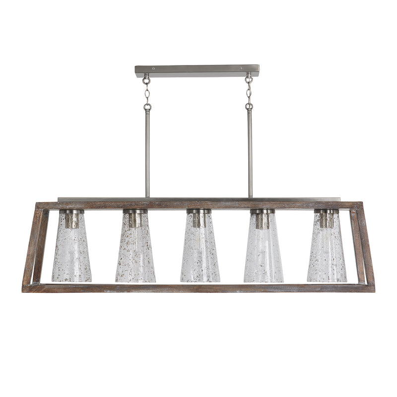 Capital Lighting 840551HN-504 Five Light Island Pendant, Barnhouse and Matte Nickel