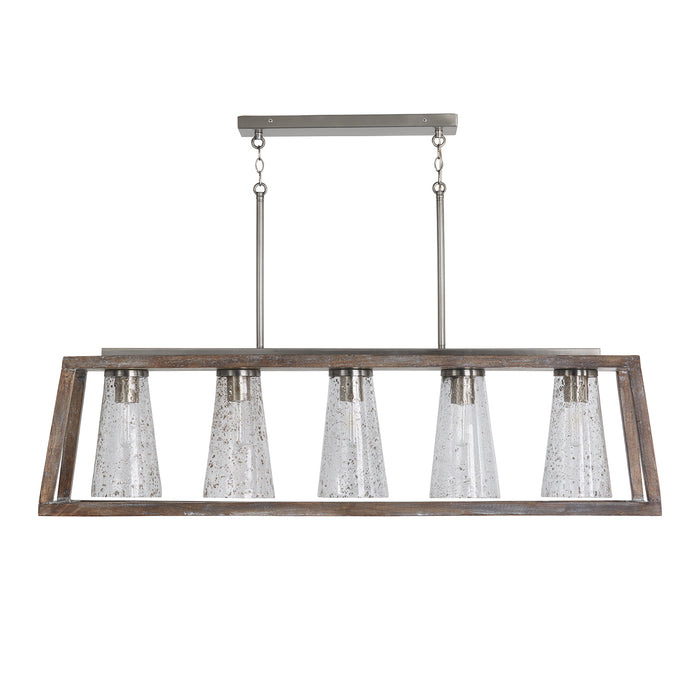 Capital Lighting 840551HN-504 Five Light Island Pendant, Barnhouse and Matte Nickel