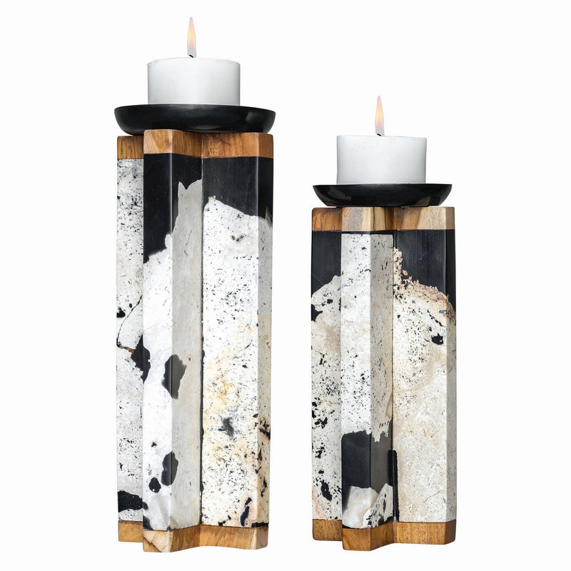 Uttermost 17746 Candleholders, S/2, Natural Coral Stone