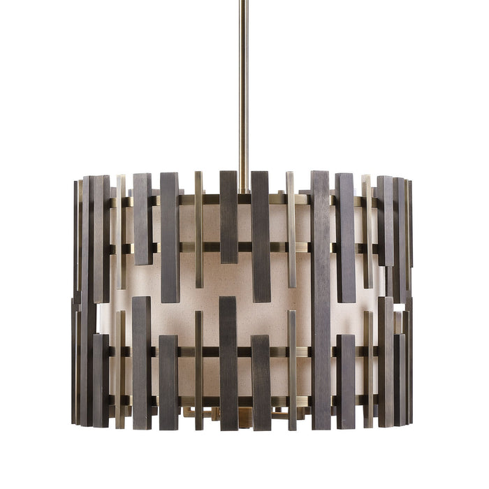 Uttermost 21517 Four Light Pendant, Antique Brass