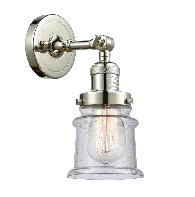 Innovations 203-PN-G184S One Light Wall Sconce, Polished Nickel