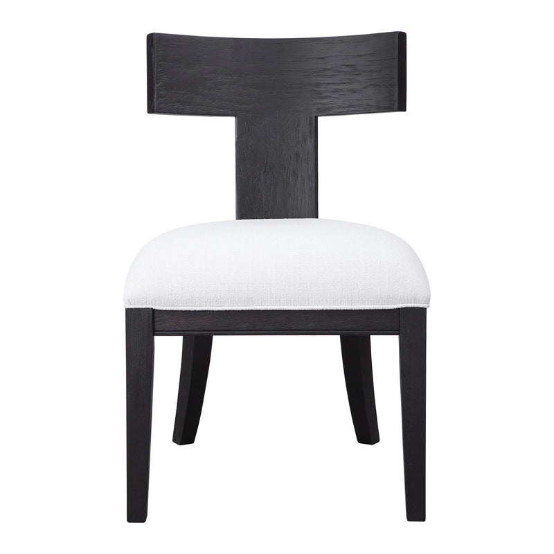 Uttermost 23533 Chair, Brushed And Rubbed In A Charcoal Black Stain