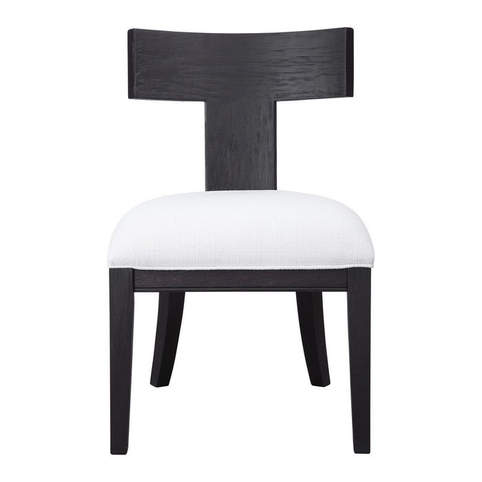 Uttermost 23533 Chair, Brushed And Rubbed In A Charcoal Black Stain
