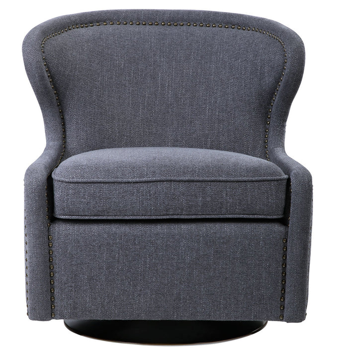 Uttermost 23560 Chair, Dark Charcoal Gray