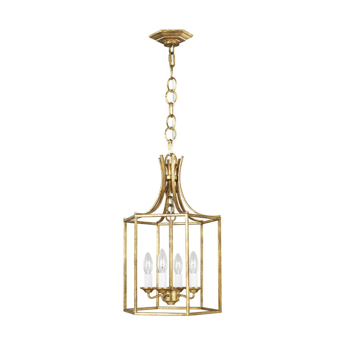 Visual Comfort Studio AC1004ADB Four Light Pendant, Antique Gild