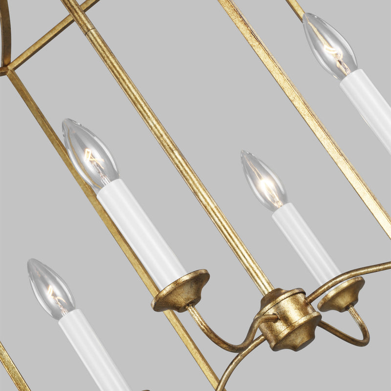 Visual Comfort Studio AC1024ADB Four Light Pendant, Antique Gild