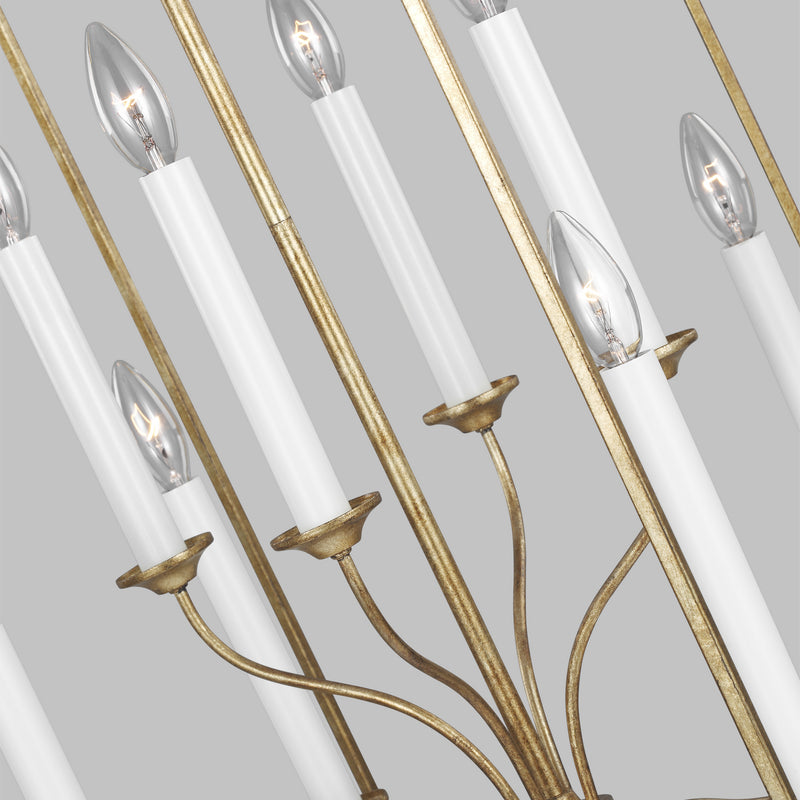 Visual Comfort Studio AC1038ADB Eight Light Chandelier, Antique Gild