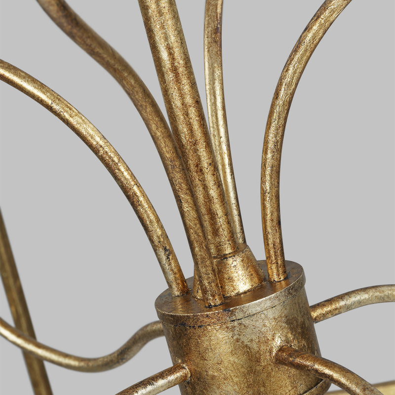 Visual Comfort Studio AC1038ADB Eight Light Chandelier, Antique Gild