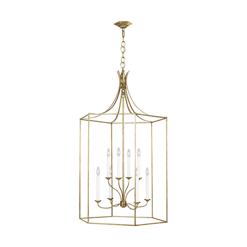 Visual Comfort Studio AC1038ADB Eight Light Chandelier, Antique Gild