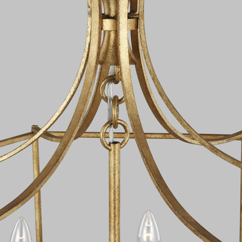 Visual Comfort Studio AC1046ADB Six Light Chandelier, Antique Gild