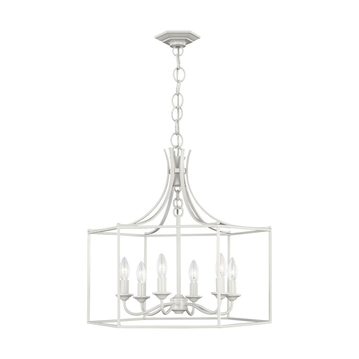 Visual Comfort Studio AC1046GCM Six Light Chandelier, Gloss Cream