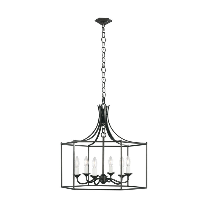 Visual Comfort Studio AC1046SMS Six Light Chandelier, Smith Steel