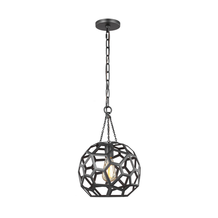 Visual Comfort Studio AP1051MBK One Light Pendant, Midnight Black