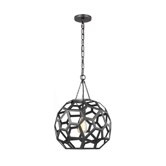 Visual Comfort Studio AP1061MBK One Light Pendant, Midnight Black