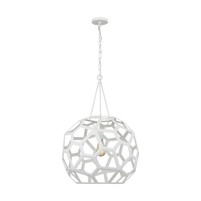 Visual Comfort Studio AP1071PMW One Light Pendant, Paper Mache White