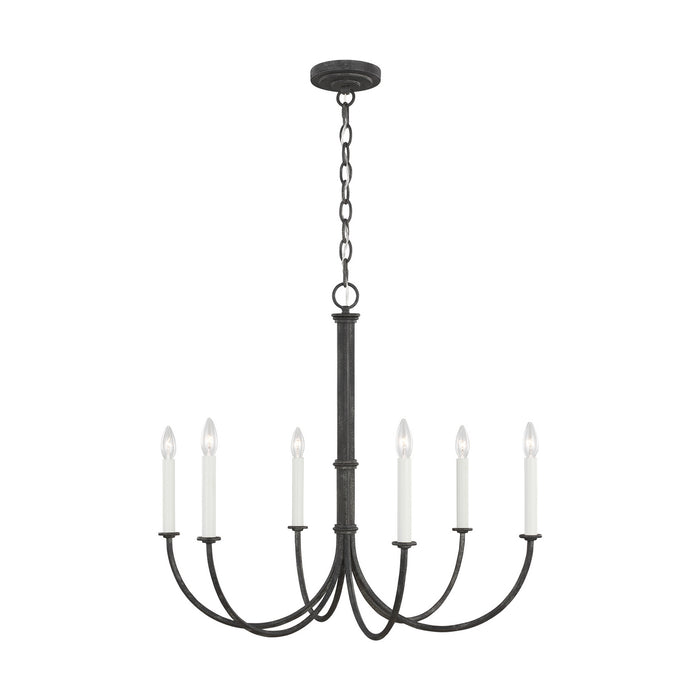 Visual Comfort Studio CC1146IO Six Light Chandelier, Iron Oxide