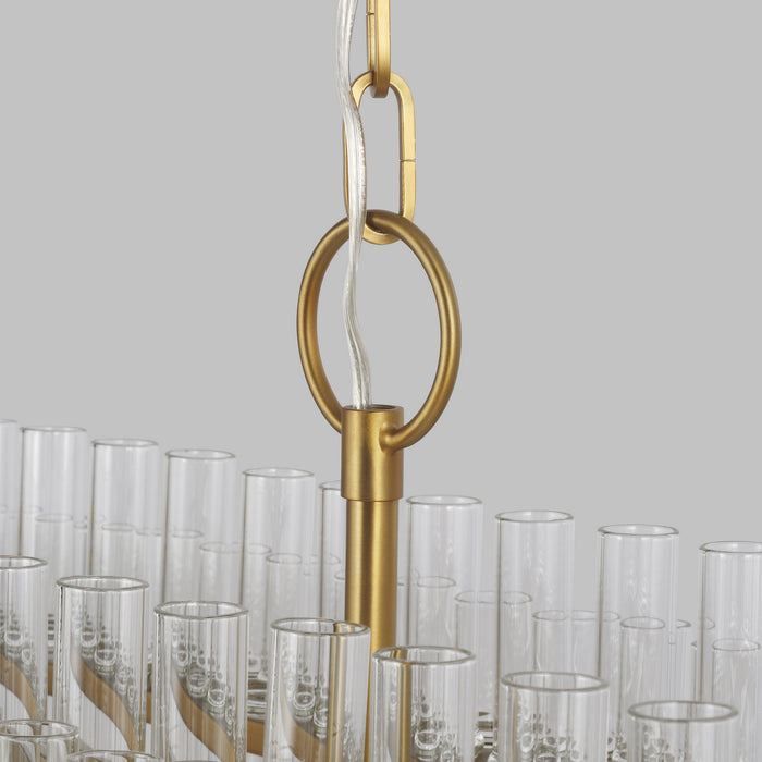 Visual Comfort Studio CC1307BBS Seven Light Linear Chandelier, Burnished Brass