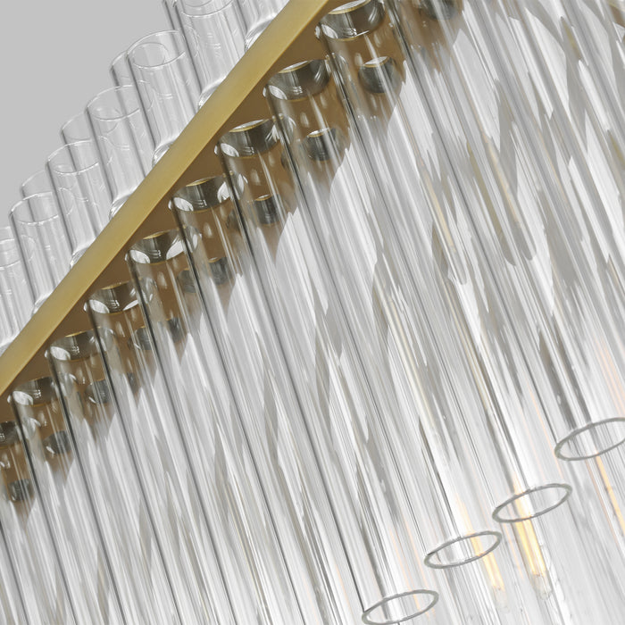 Visual Comfort Studio CC1307BBS Seven Light Linear Chandelier, Burnished Brass