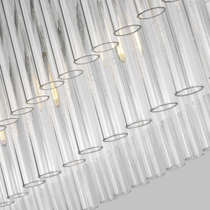 Visual Comfort Studio CC1307PN Seven Light Linear Chandelier, Polished Nickel