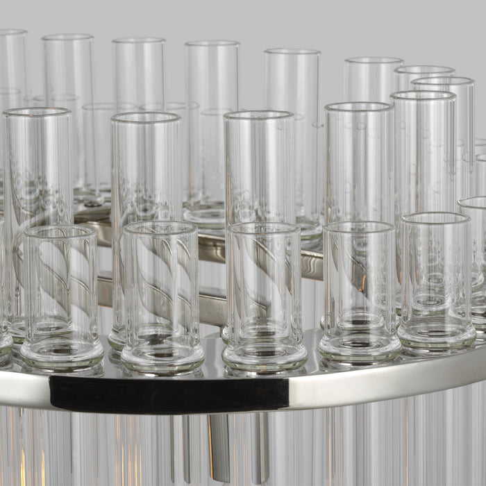 Visual Comfort Studio CC1307PN Seven Light Linear Chandelier, Polished Nickel