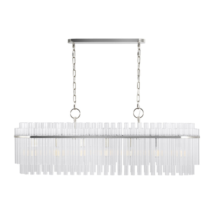 Visual Comfort Studio CC1307PN Seven Light Linear Chandelier, Polished Nickel
