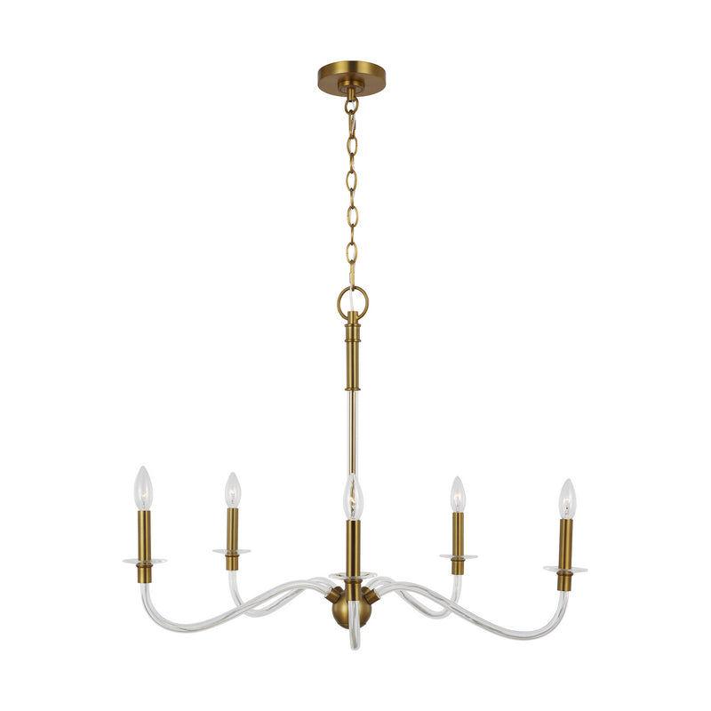 Visual Comfort Studio CC1315BBS Five Light Chandelier, Burnished Brass