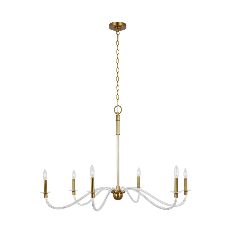 Visual Comfort Studio CC1326BBS Six Light Chandelier, Burnished Brass