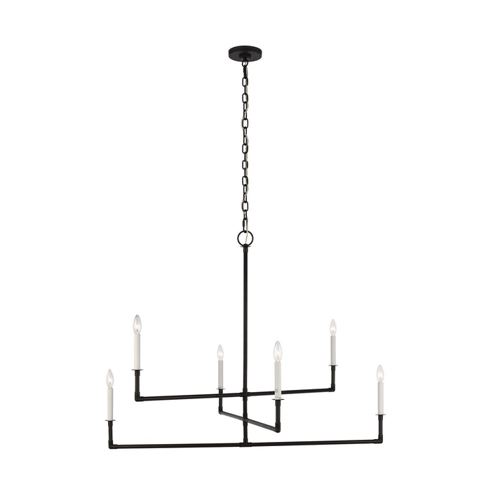 Visual Comfort Studio CC1356AI Six Light Chandelier, Aged Iron