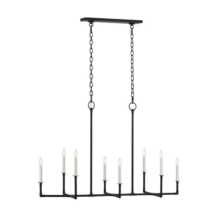 Visual Comfort Studio CC1368AI Eight Light Chandelier, Aged Iron
