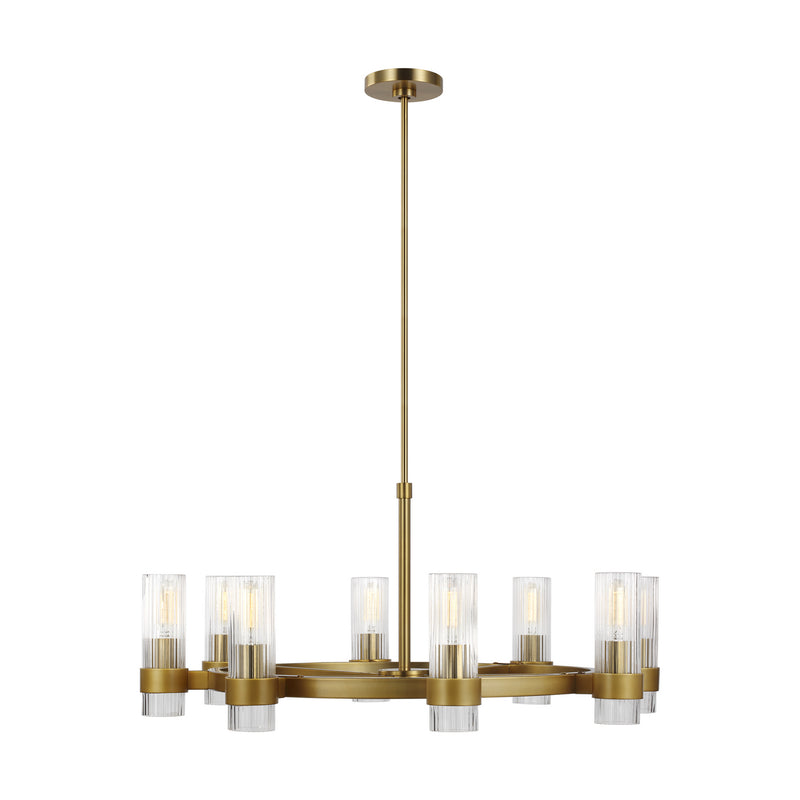 Visual Comfort Studio CC1378BBS Eight Light Chandelier, Burnished Brass