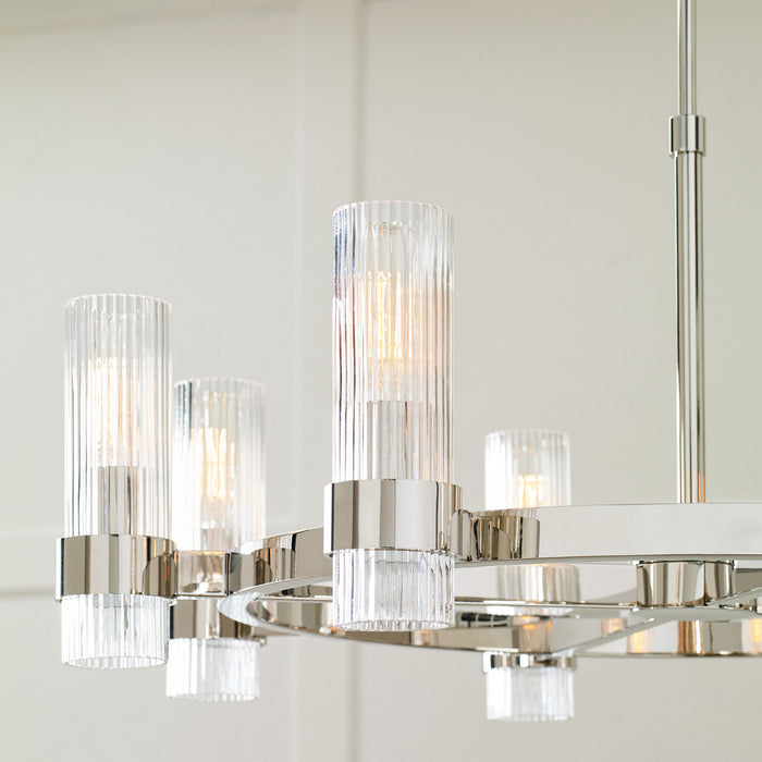 Visual Comfort Studio CC1378PN Eight Light Chandelier, Polished Nickel