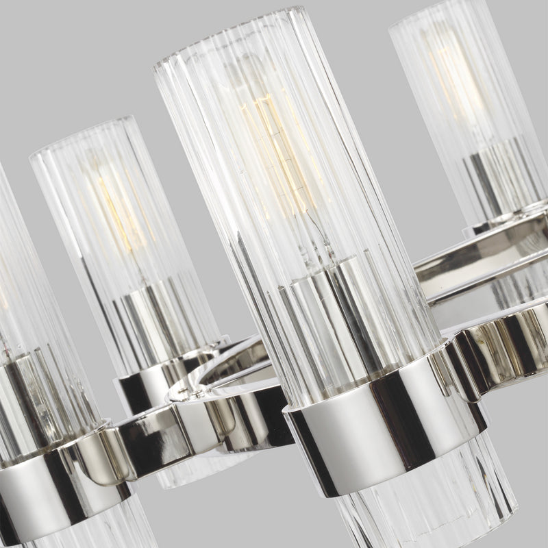 Visual Comfort Studio CC1378PN Eight Light Chandelier, Polished Nickel