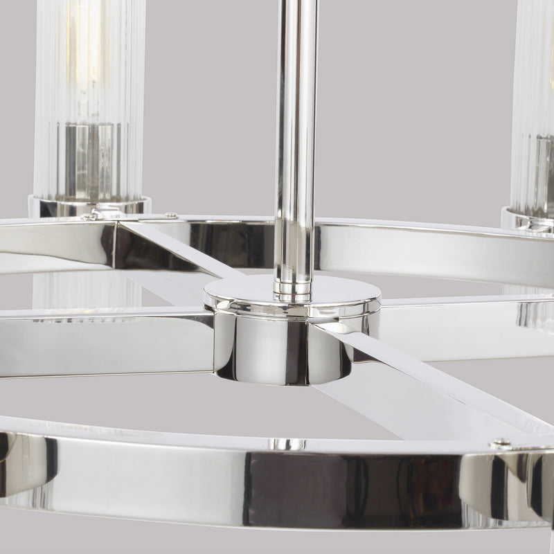 Visual Comfort Studio CC1378PN Eight Light Chandelier, Polished Nickel
