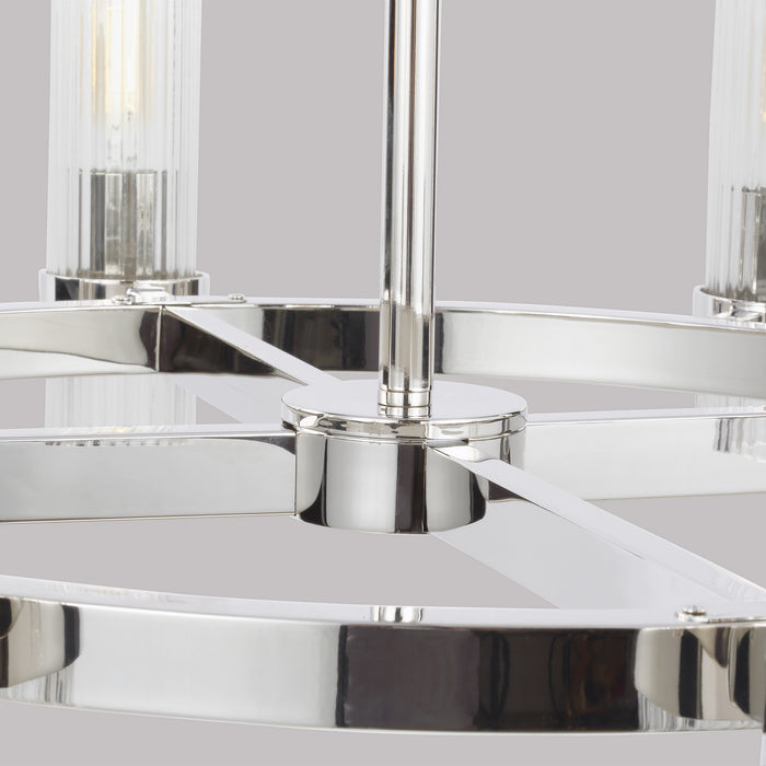 Visual Comfort Studio CC1378PN Eight Light Chandelier, Polished Nickel