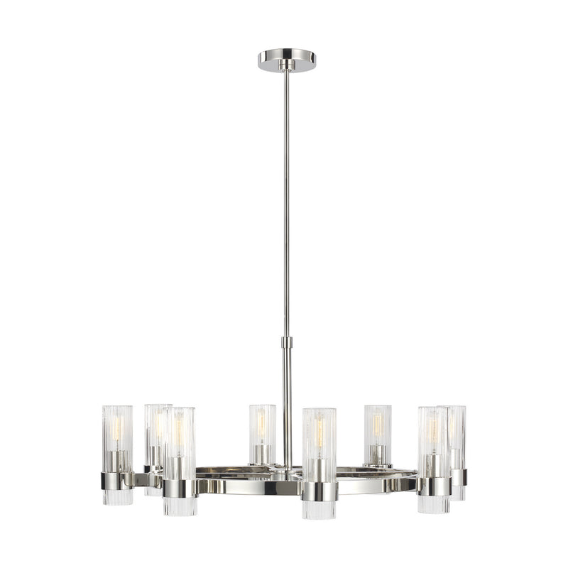 Visual Comfort Studio CC1378PN Eight Light Chandelier, Polished Nickel