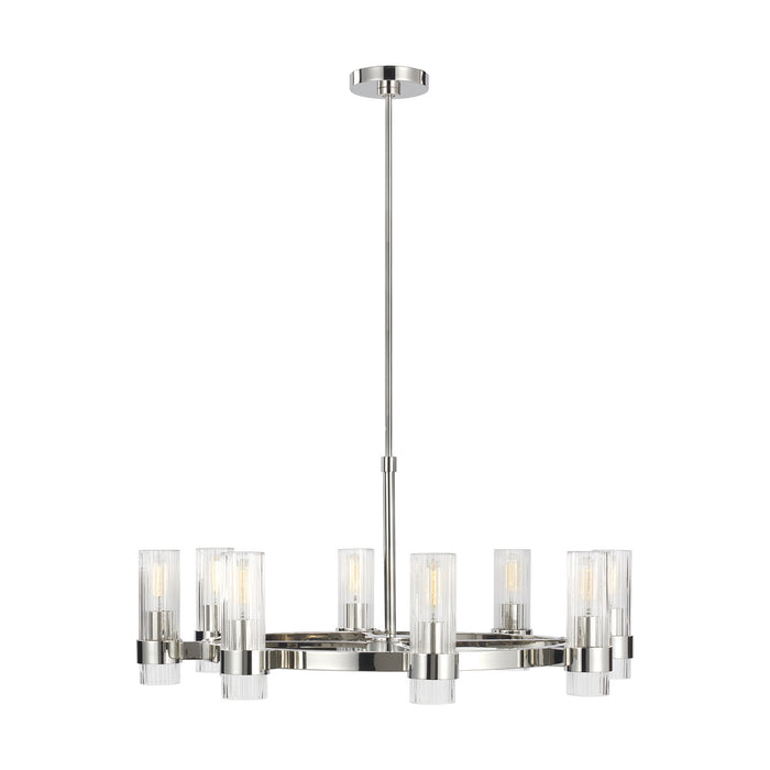 Visual Comfort Studio CC1378PN Eight Light Chandelier, Polished Nickel