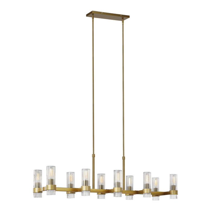 Visual Comfort Studio CC13810BBS Ten Light Chandelier, Burnished Brass
