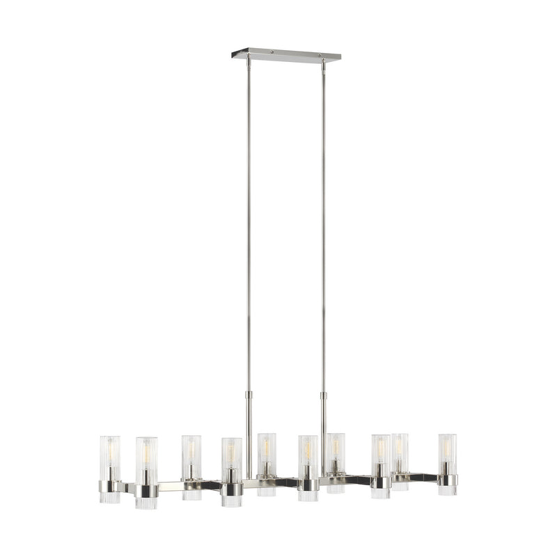 Visual Comfort Studio CC13810PN Ten Light Chandelier, Polished Nickel