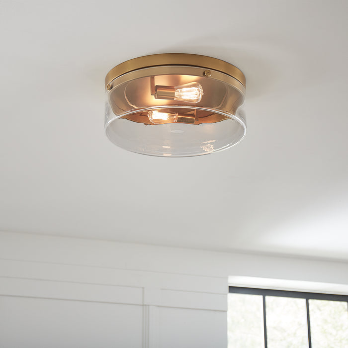 Visual Comfort Studio CF1032BBS Two Light Flush Mount, Burnished Brass