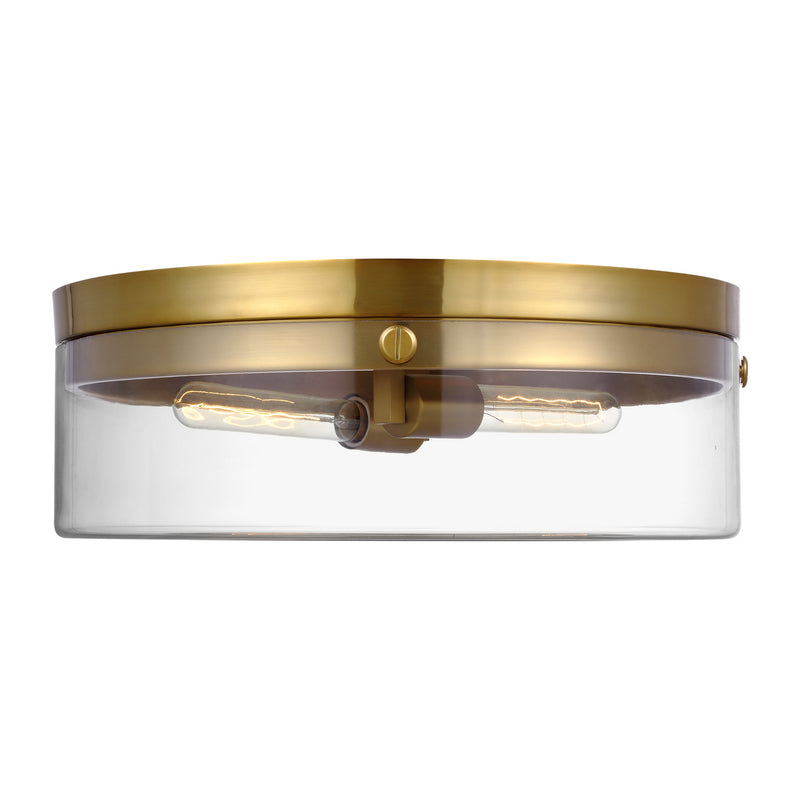Visual Comfort Studio CF1032BBS Two Light Flush Mount, Burnished Brass