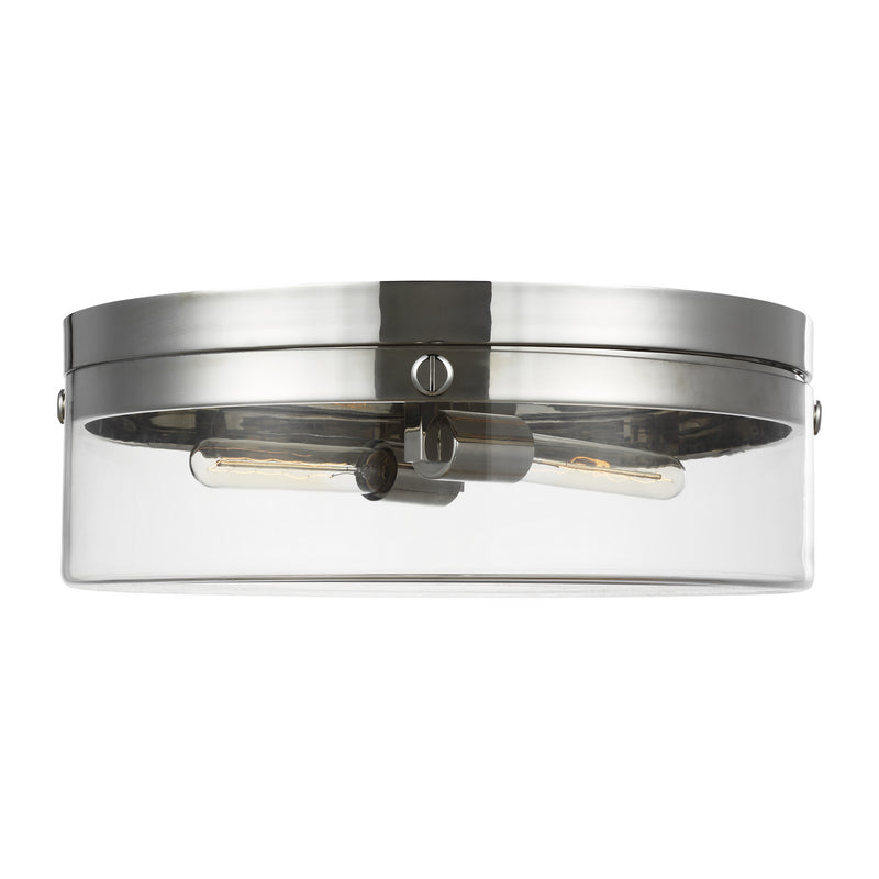 Visual Comfort Studio CF1032PN Two Light Flush Mount, Polished Nickel