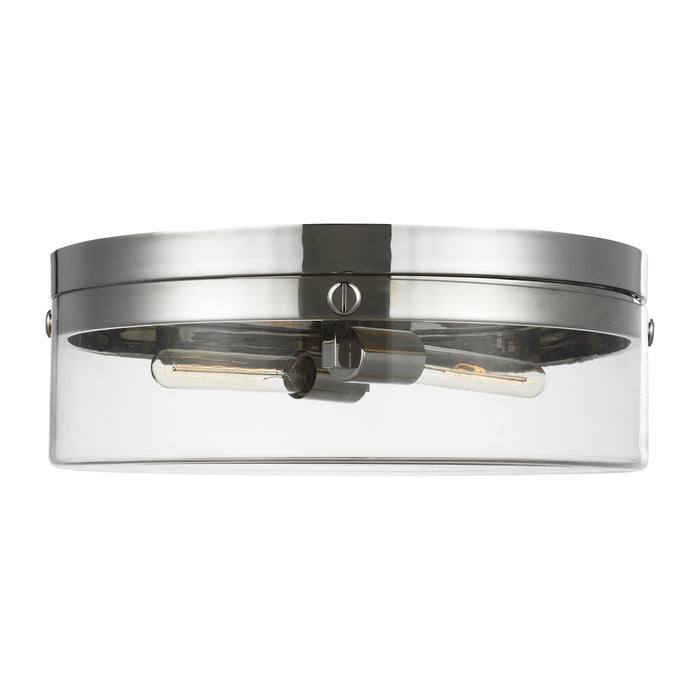 Visual Comfort Studio CF1032PN Two Light Flush Mount, Polished Nickel