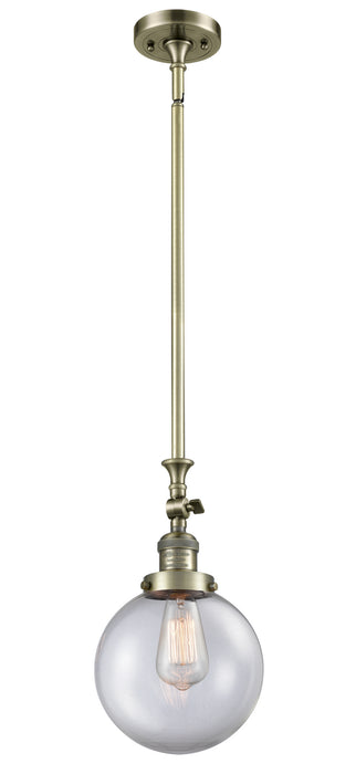 Innovations 206-AB-G202-8 One Light Mini Pendant, Antique Brass