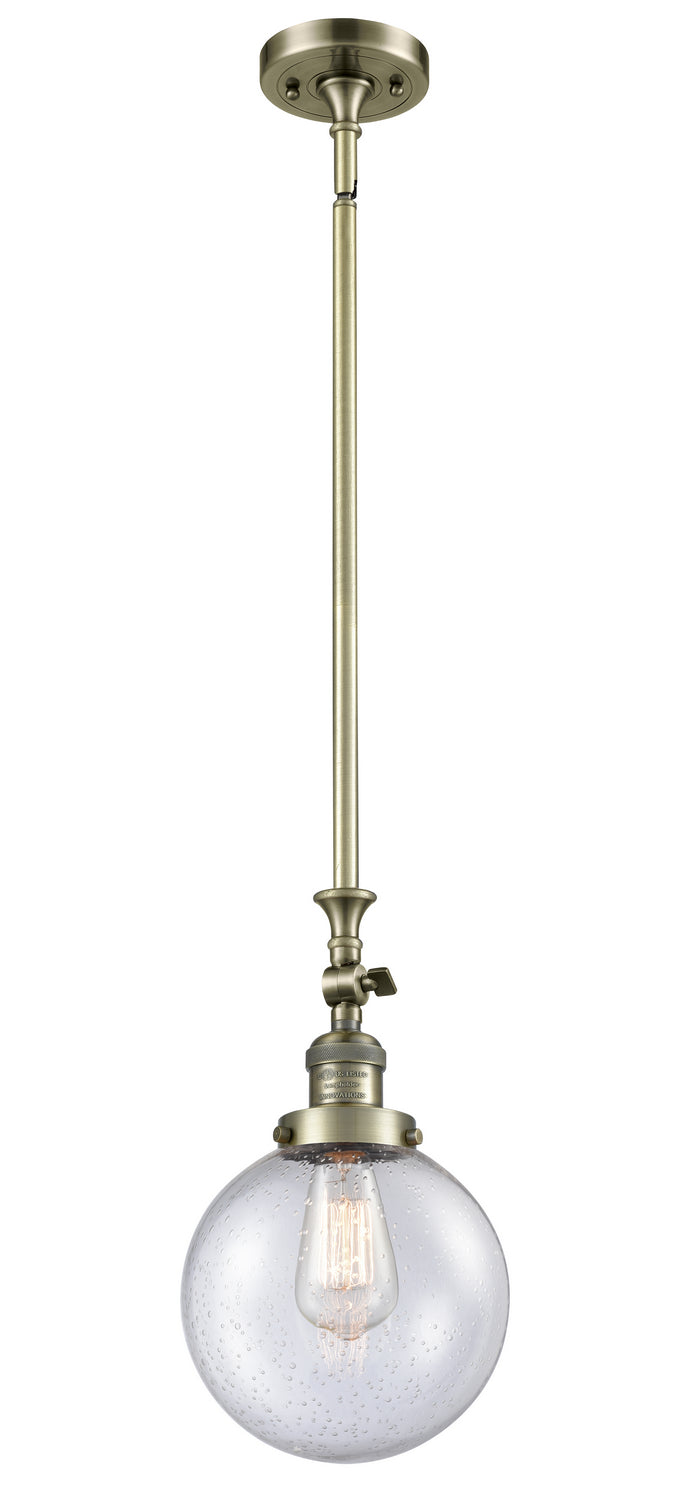 Innovations 206-AB-G204-8 One Light Mini Pendant, Antique Brass